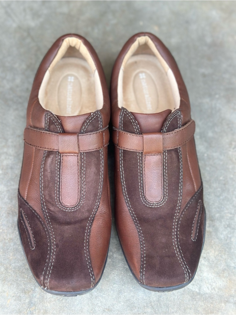 Naturalizer Brown Leather Suede  Carlo Slip-On Shoes Women's Size 11